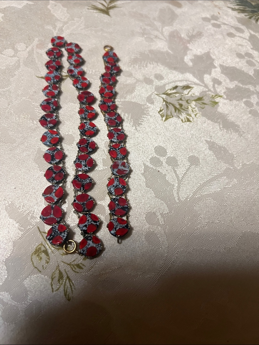 Red Beaded Bracelet Set - Women's Fashion Jewelry